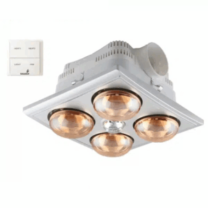 Đèn 4 bóng âm trần Heizen có điều khiển từ xa model He4BR